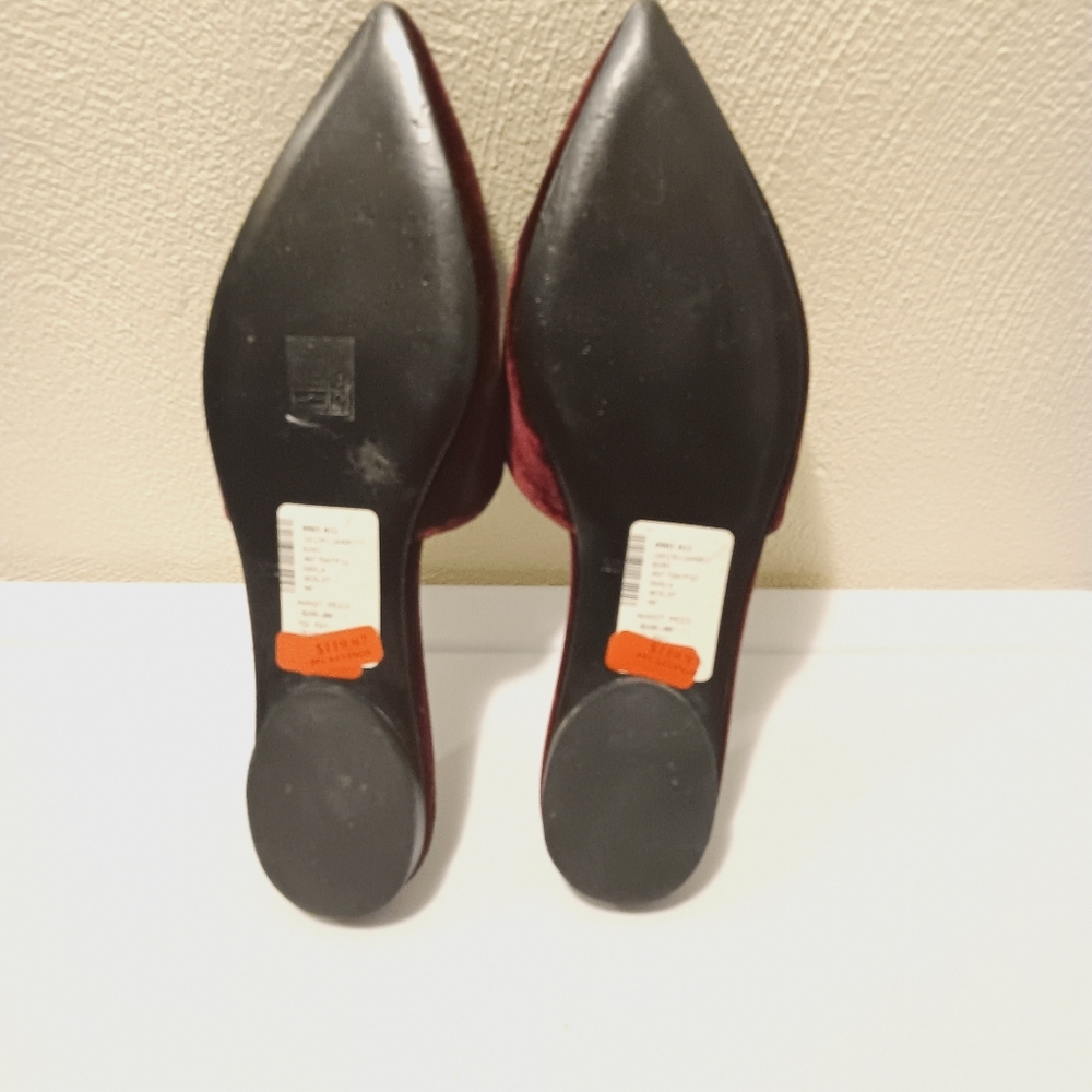 Michael Kors| Velvet Slip On Mule Burgundy Merlot Wine Sz 40/ US 9.5 - Picture 9 of 11